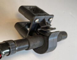 Fishing Rod Holder for Pontoon Boats holding fishing rod handle